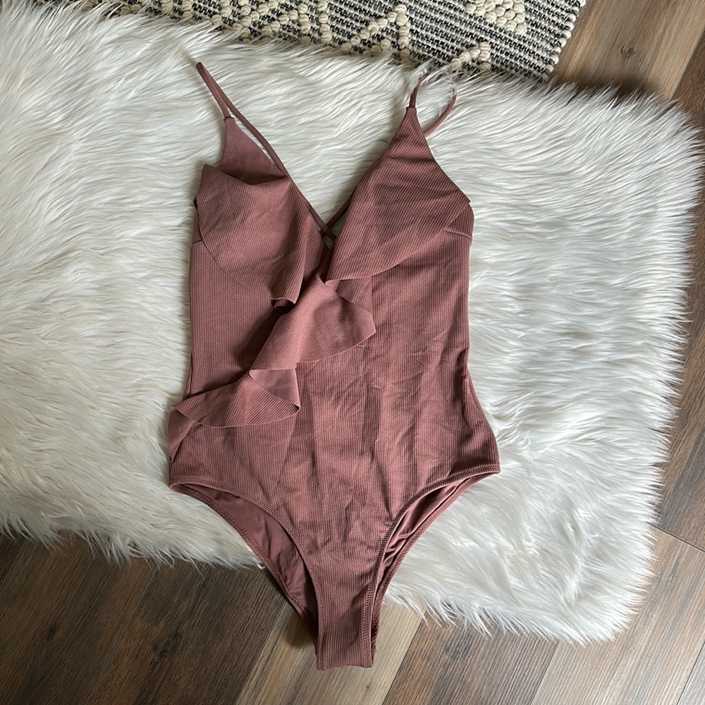 Nwt Cupshe One Piece Swimsuit Mauve Size Large - image 2